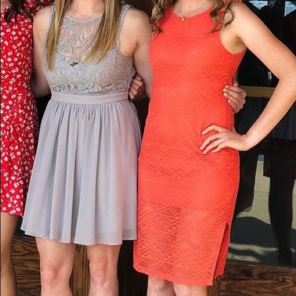Everly small midi dress in coral
